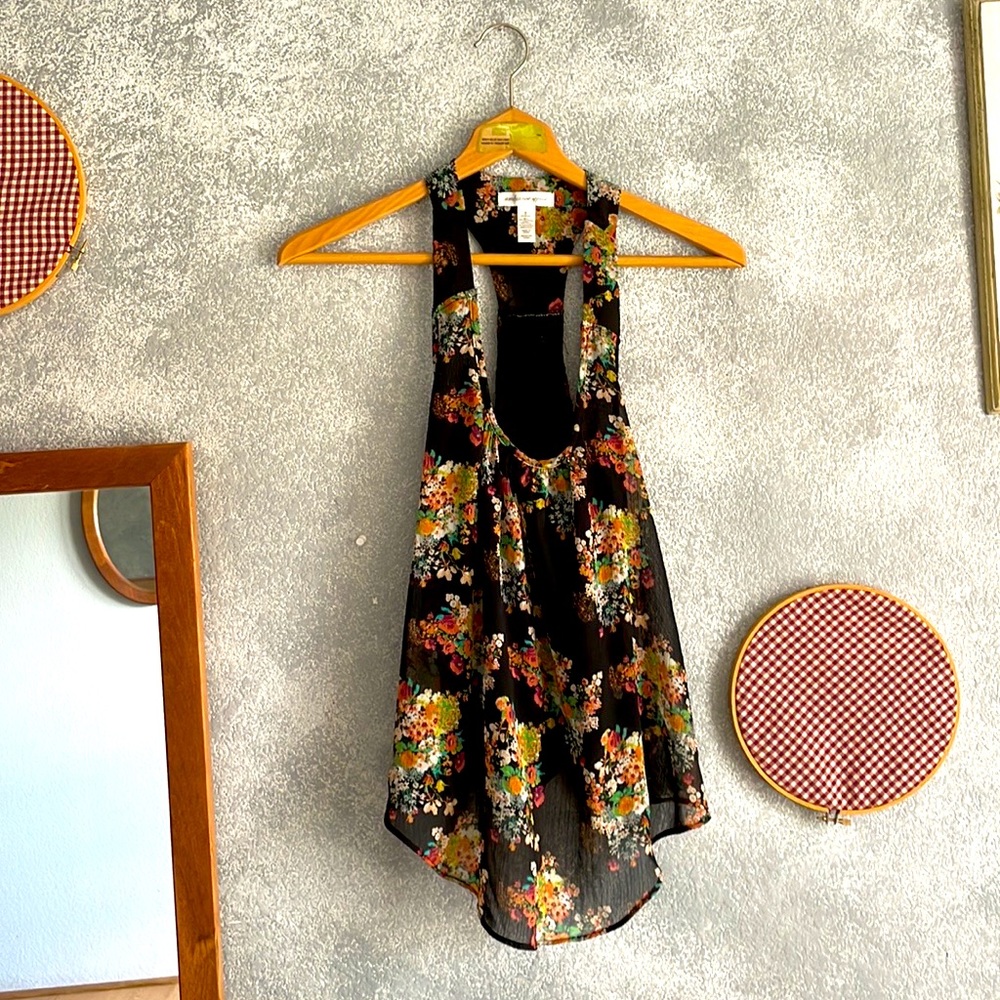 Black floral top